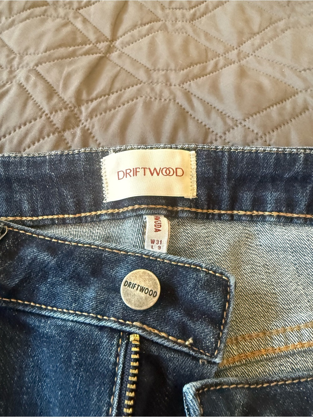 DRIFTWOOD Dark Blue Denim Shorts with Floral Embroidery - Picture 4 of 5